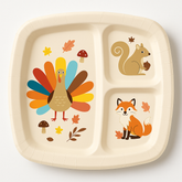 Kids' Thanksgiving Divided Paper Plates - 9" Square